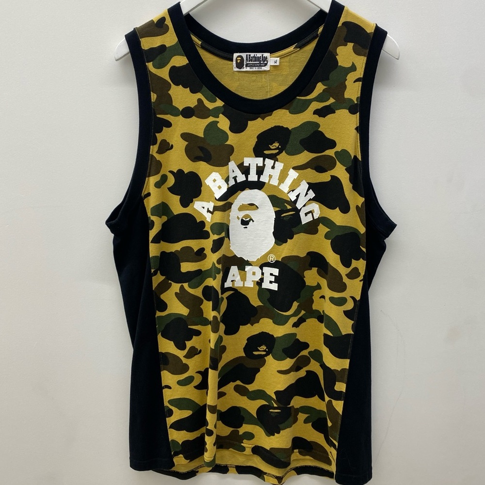 Bape yellow camp tank. Almost new. Size X-Large.